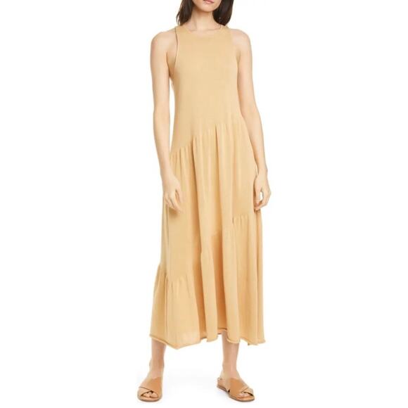 Vince Tiered Midi Tank Sweater Dress - 100% Cotton (Size Small) - Picture 1 of 15